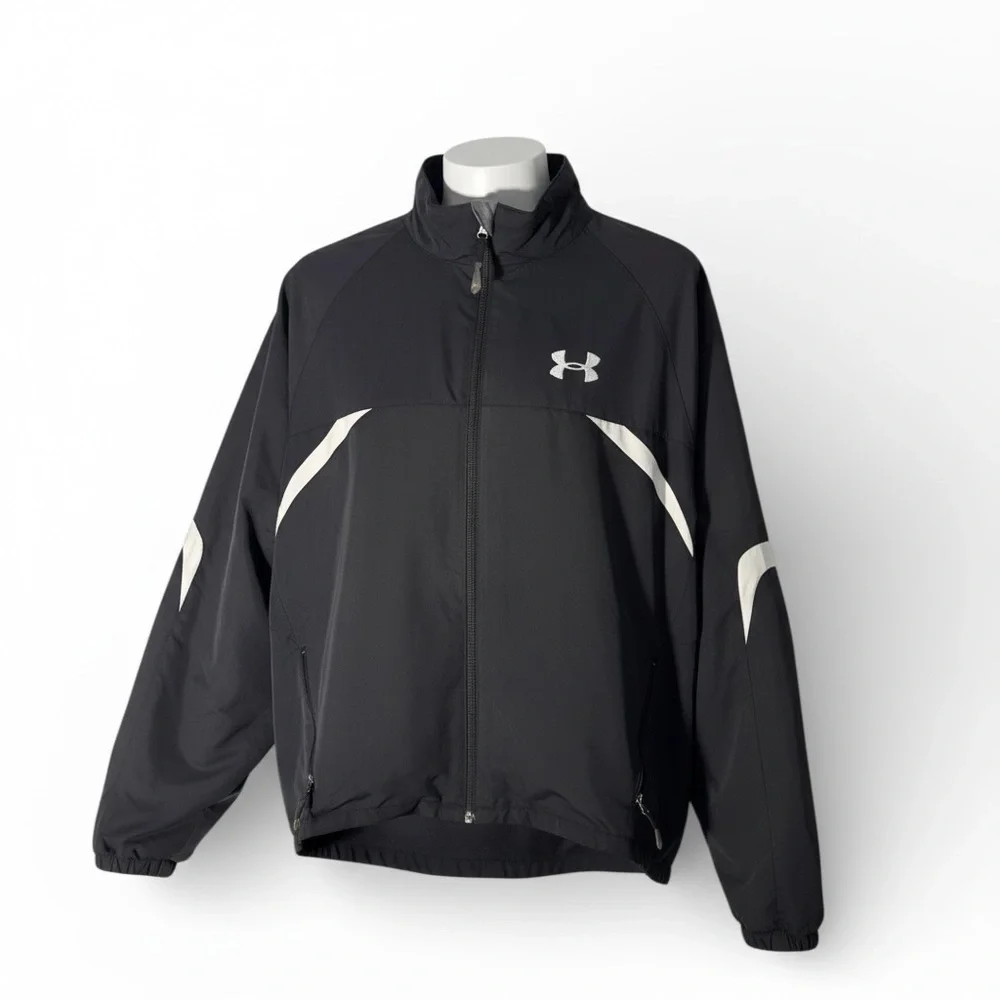 Vintage Y2K Under Armour fleece lined track sports jacket - L